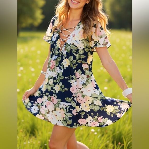 Show Me Your Mumu Kylie Floral Shift Mini Dress Size S - Picture 1 of 5